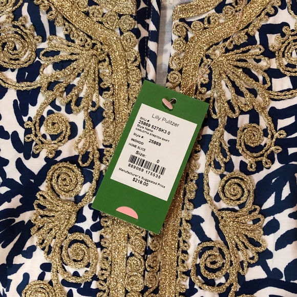 Lilly Pulitzer Carlotta Stretch Shift NWT 0 - Picture 7 of 8